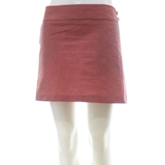CHAIKEN RED PINSTRIPE SKIRT SIZE 6 - Picture 2 of 7